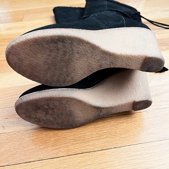 Joie Suede Sherpa-Lined Knee High Wedge Boots - Size 37 (ESTIMATED) - Picture 7 of 10